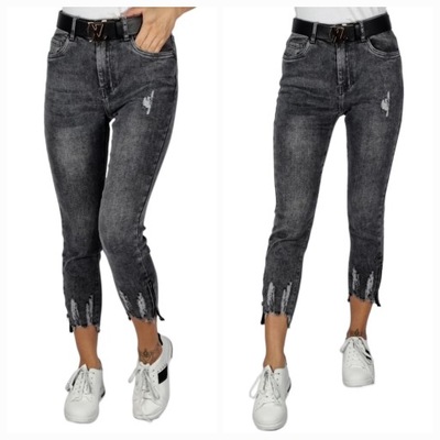 SPODNIE JEANSOWE Z DZIURAMI PLUS SIZE ROZMIAR 48