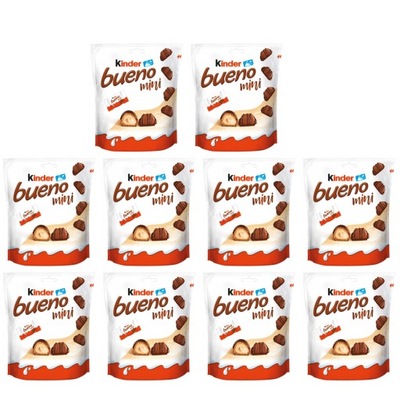 Zestaw Batoniki Kinder Bueno Mleczne Mini Bag 108g 10 Opakowania