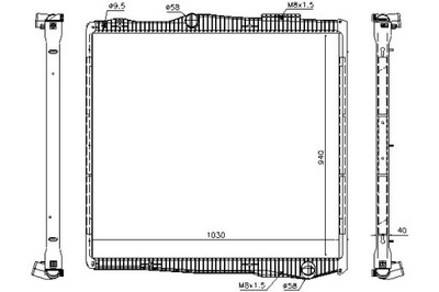 Nissens радіатор двигуна scania g r dc11.08-dt16. фото №1
