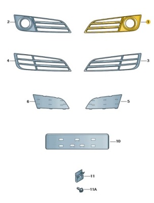 Решётка решётка радиатора заглушка бампера audi a8 d4 w12 левая przedlift aso оригинал фото №1
