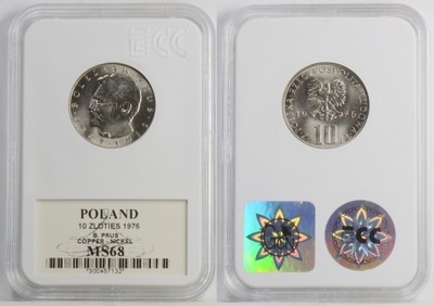 10 ZŁOTYCH 1976 BOLESŁAW PRUS MS68 22.05