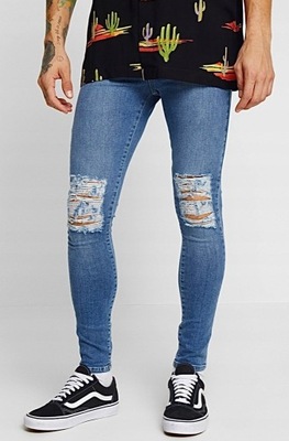 JADED LONDON spodnie jeansy pas - 80cm 30 SKINNY