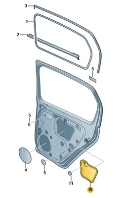 ЗАГЛУШКА ДВЕРЬ ЛЕВАЯ SEAT MII VW UP SKODA CITIGO OE