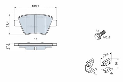 BOSCH TRINKELĖS STABDŽIŲ GAL. AUDI A1 A3 SEAT ALTEA ALTEA XL SKODA 