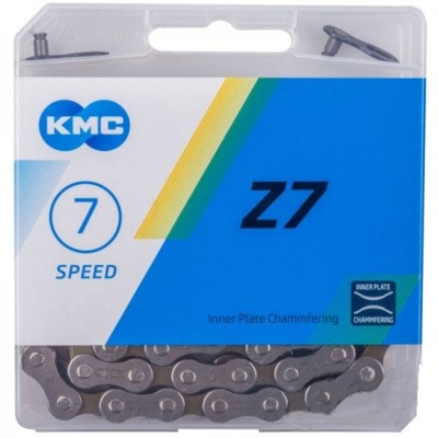 Chaîne De Vélo KMC Z7 - 1/2" X 3/32" - 114 Maillons - 7.3 Mm - Couleur Gris/brun
