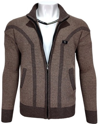 Sweter męski rozpinany brązowy R166 r. M