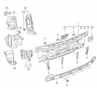 Усилитель кронштейн поперечина задняя vw t-roc 17- 2ga804744 фото №1