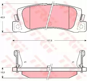 КОЛОДКИ ГАЛЬМІВНИЙ TOYOTA COROLLA 99-01 ЗАД