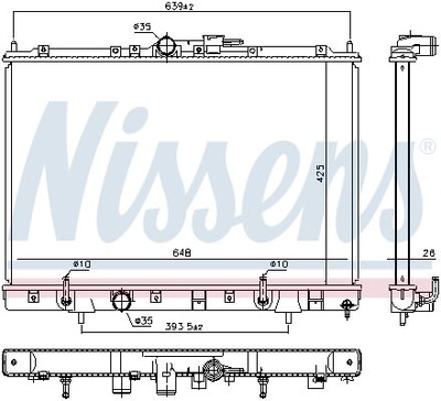 RADUADOR DEL MOTOR MITSUBISHI PAJERO PININ 1.8 11.01-06.07 NISSENS NIS 62898  