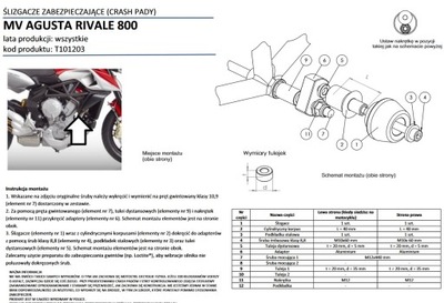 RENNER CRASH PAD / КРАШ ПАД MV AGUSTA RIVALE 800 / T101203