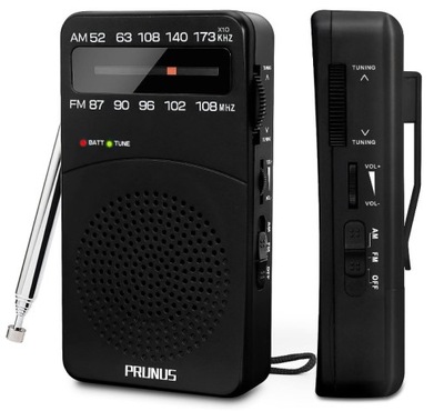 PRUNUS J-166 RADIO KIESZONKOWE Mini radio przenośne na baterie