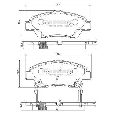 NIPPARTS N3604068 КОМПЛЕКТ КОЛОДОК ШАЛЬМІВНИХ