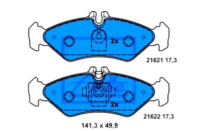 Ate гальмівні колодки гальмівні mercedes задня sprinter 95-06 a фото №1