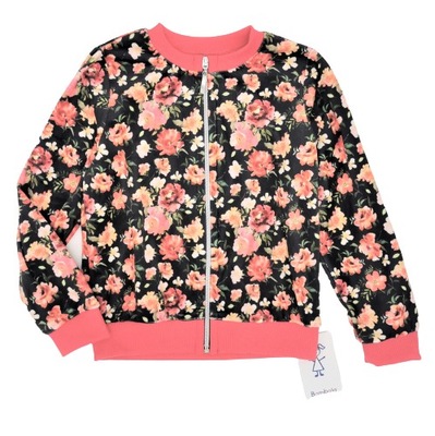 Cienka bluza na zamek BOMBER welur 98 104 BAMBOLA