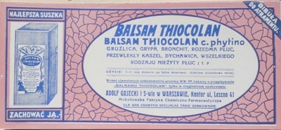 BIBUŁA DO ATRAMENTU – REKLAMA BALSAM THIOCOLAN