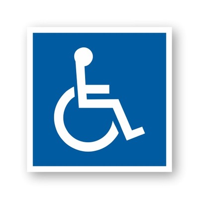 Tabliczka Inwalida Niepełnosprawny | Druk UV | 20x20cm | PCV 1mm