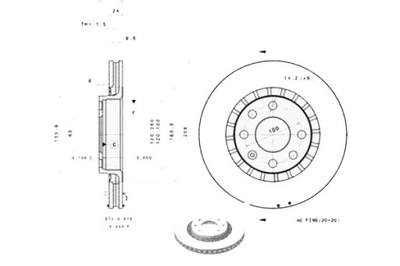 BREMBO КОМПЛЕКТ ТОРМОЗНОЙ ДИСК ТОРМОЗНЫХ +