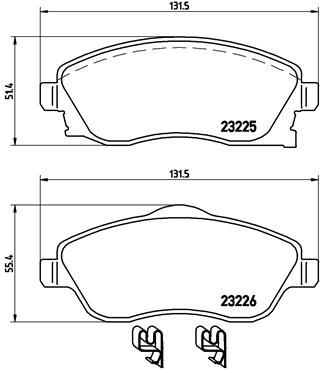 BREMBO P 59 036 KOMPLEKTAS TRINKELIŲ HAMULCOWYCH, STABDŽIAI DISKINIAI 