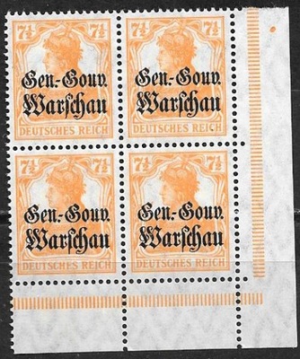 $OKUPACJA NIEMIECKA (ON) Fi 9** / czwórka narożna