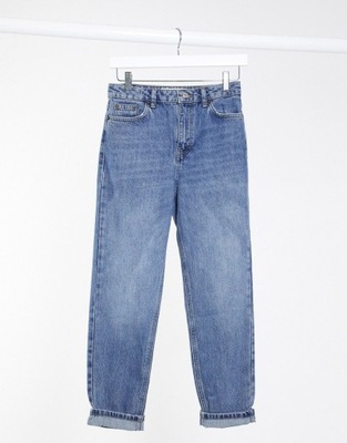 Topshop niebieskie mom jeans defekt W28 L28