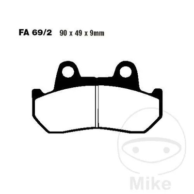 КОЛОДКИ ТОРМОЗНЫЕ ПЕРЕДНЯЯ / ЗАДНЕЕ EBC FA069/2