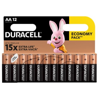 Alkaliczne baterie Duracell AA x 12 LR6