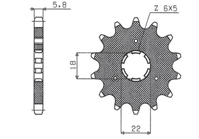 SUNSTAR ENGRANAJE PARTE DELANTERA 423 13 KAWASAKI KX125 '94  