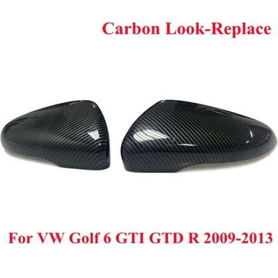 2x Carbon Look Side Wing Mirror Cover For VW For Volkswagen Golf 6 M~59234