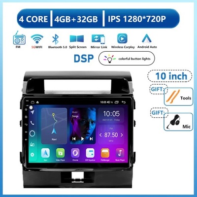 NAVEGACIÓN GPS RADIO ANDROID 13 PARA TOYOTA LAND CRUISER 200 2007-2015  