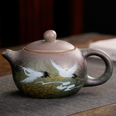 chiński czajniczek ceramiczny żurawia