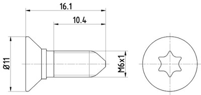 TPM0008/TEX БОЛТ ДИСКА ТОРМОЗНОГО M6X1 /2 ШТУКИ/