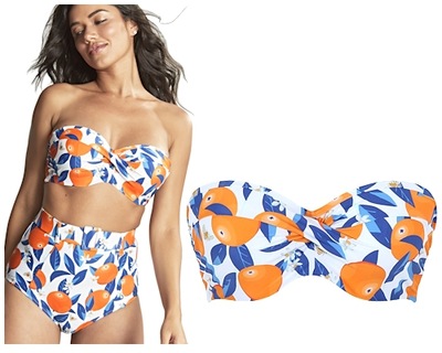 32E / 70F Panache Sicily print bandeau biustonosz do stroju kąpielowego