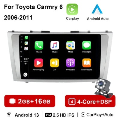 RADIO DE AUTOMÓVIL CON SYSTEMEM ANDROID 13.0 PARA TOYOTA CAMRY 7 XV 40 50 2006-2011 NAVEGACIÓN GPS  