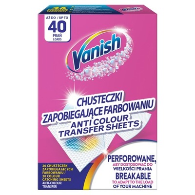 Chusteczki zapobiegające farbowaniu VANISH Color Protect 40 prań