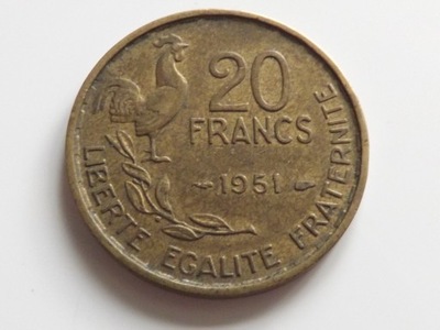 Francja 20 Franków 1951 st. 2-