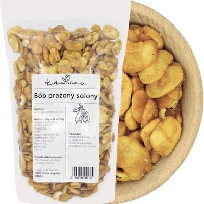 BÓB PRAŻONY SOLONY 500g SŁONA PRZEKĄSKA CHIPSY Z BOBU | KUCHNIA ZDROWIA