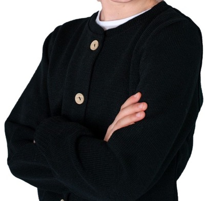 Czarny sweterek rozpinany dla dziewczynki 122