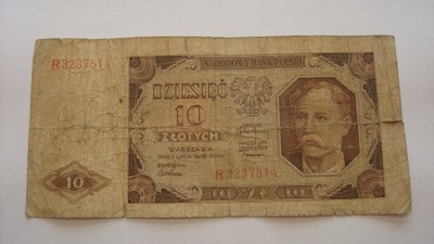 Banknot 10 złotych 1948 seria R stan 5
