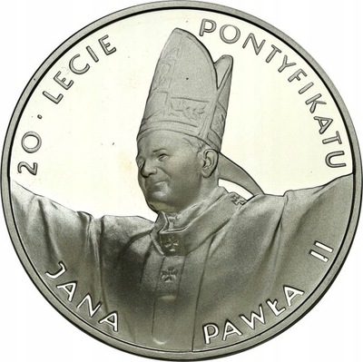 10 złotych 1998 Jan Paweł II 20-lecie Pontyfikatu - SREBRO