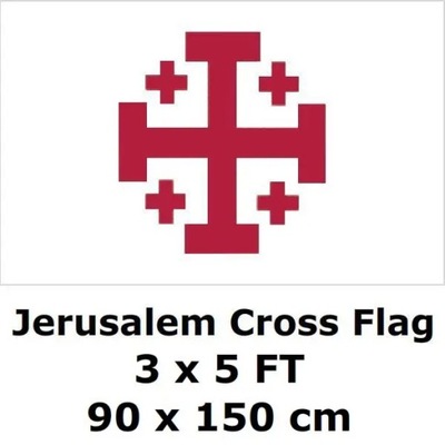 Flaga krzyża jerozolimskiego 90x150 cm 3x5 stóp 10