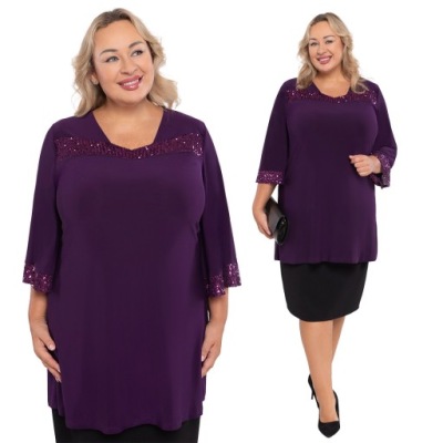 Fioletowa tunika z cekinami 50