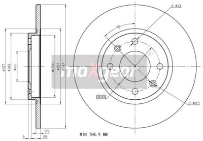 MAXGEAR 19-0698 ДИСК ТОРМОЗНОЙ