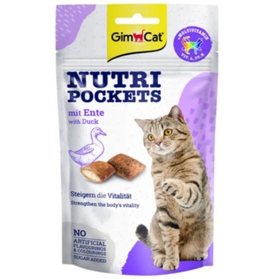 GIMCAT NUTRI POCKETS Przysmak Kota Multivitamin Kaczka60g