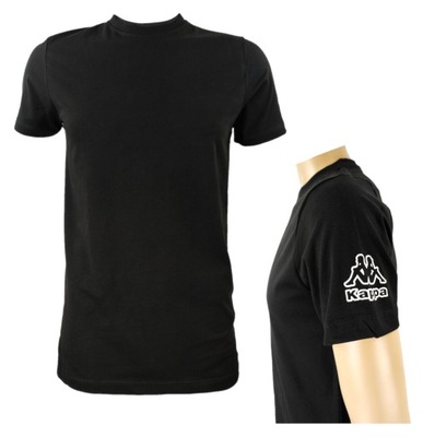T-shirt męski koszulka Kappa 100% bawełna okrągły dekolt Czarny 2-pak M