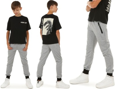 Spodnie dresowe dla chłopca - 152 SZARY