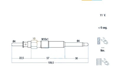 Fae свічка розжарювання alfa romeo 147 1.9 jtdm 937 фото №1
