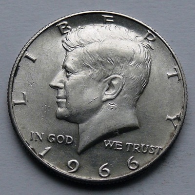 USA- 1/2 DOLARA HALF DOLLAR 1966 r. KENNEDY SREBRO (1