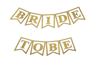 Baner złoty Gold urodziny Girlanda bride to be
