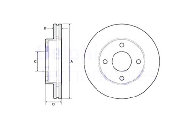 DELPHI DISCOS DE FRENADO 2 PIEZAS PARTE DELANTERA MITSUBISHI LANCER VIII NISSAN  