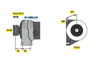 GENERATORIUS VOLVO 2,0/2,4 S60/S80/V70/XC70 0986047380 